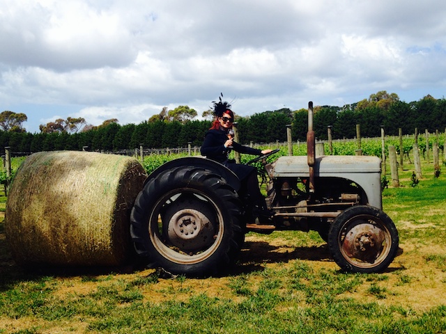 Heather on Tractor